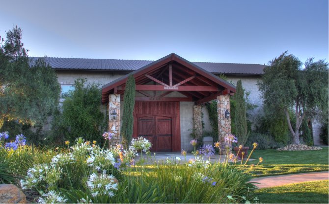 The entrance of Calcareous Vineyards Wine Tasting Room in Paso Robles, CA