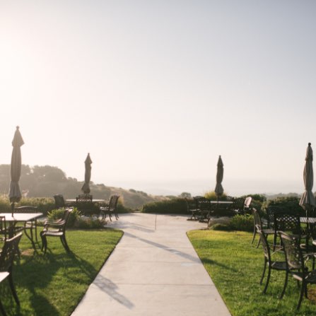 View over the edge of the mountaintop at Calcareous Vineyard Winery in Paso Robles