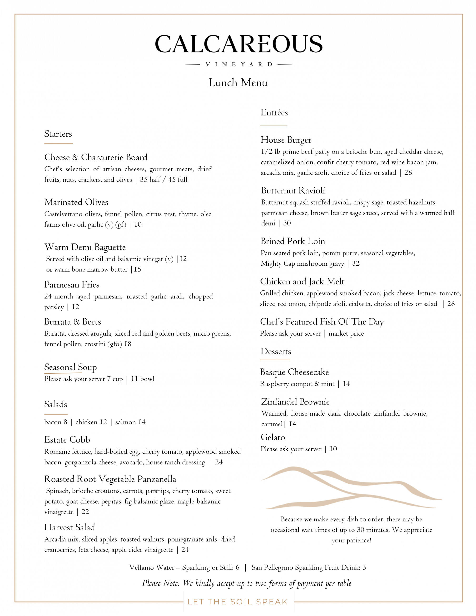 Seasonal Wine Pairing Menu