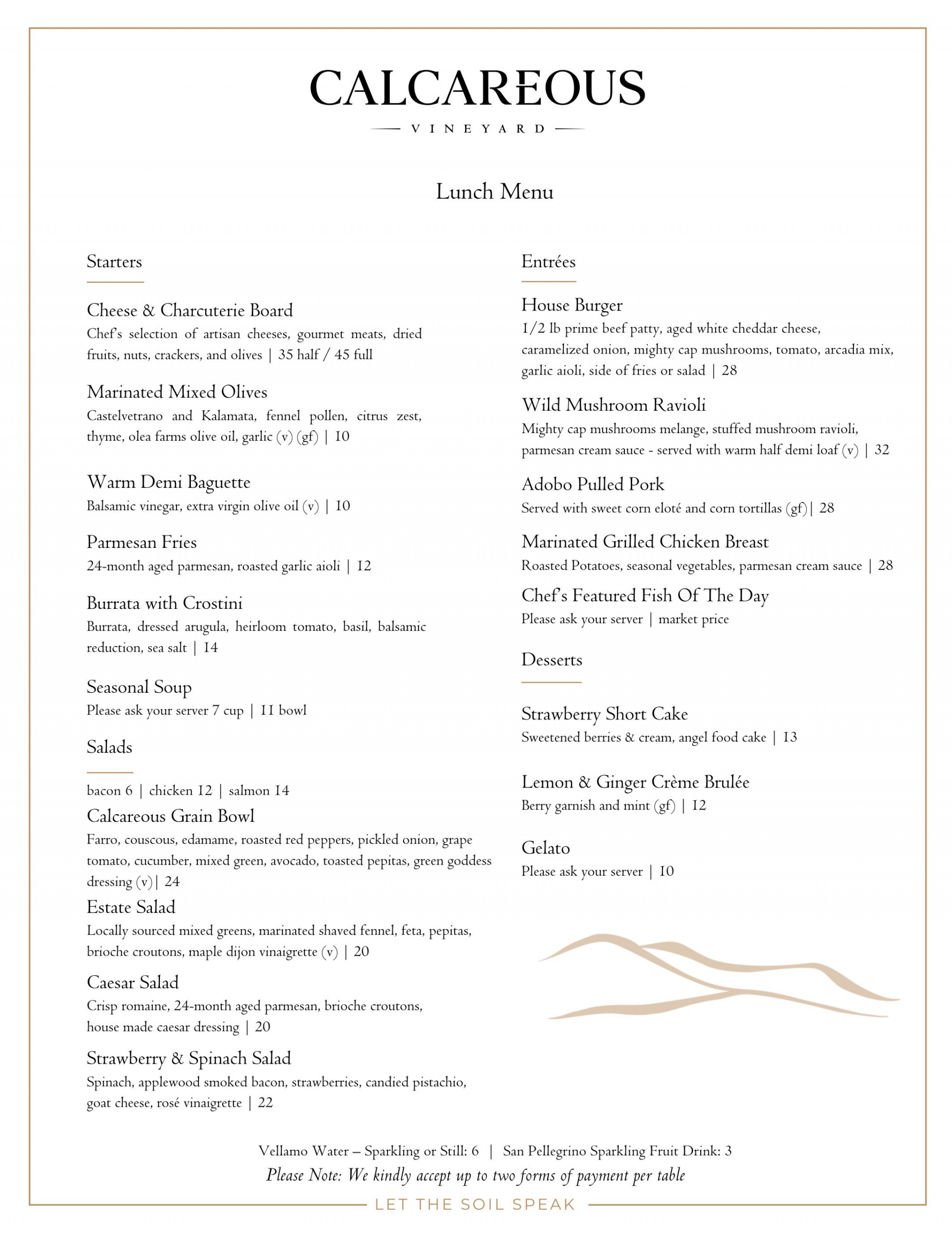 Seasonal Wine Pairing Menu