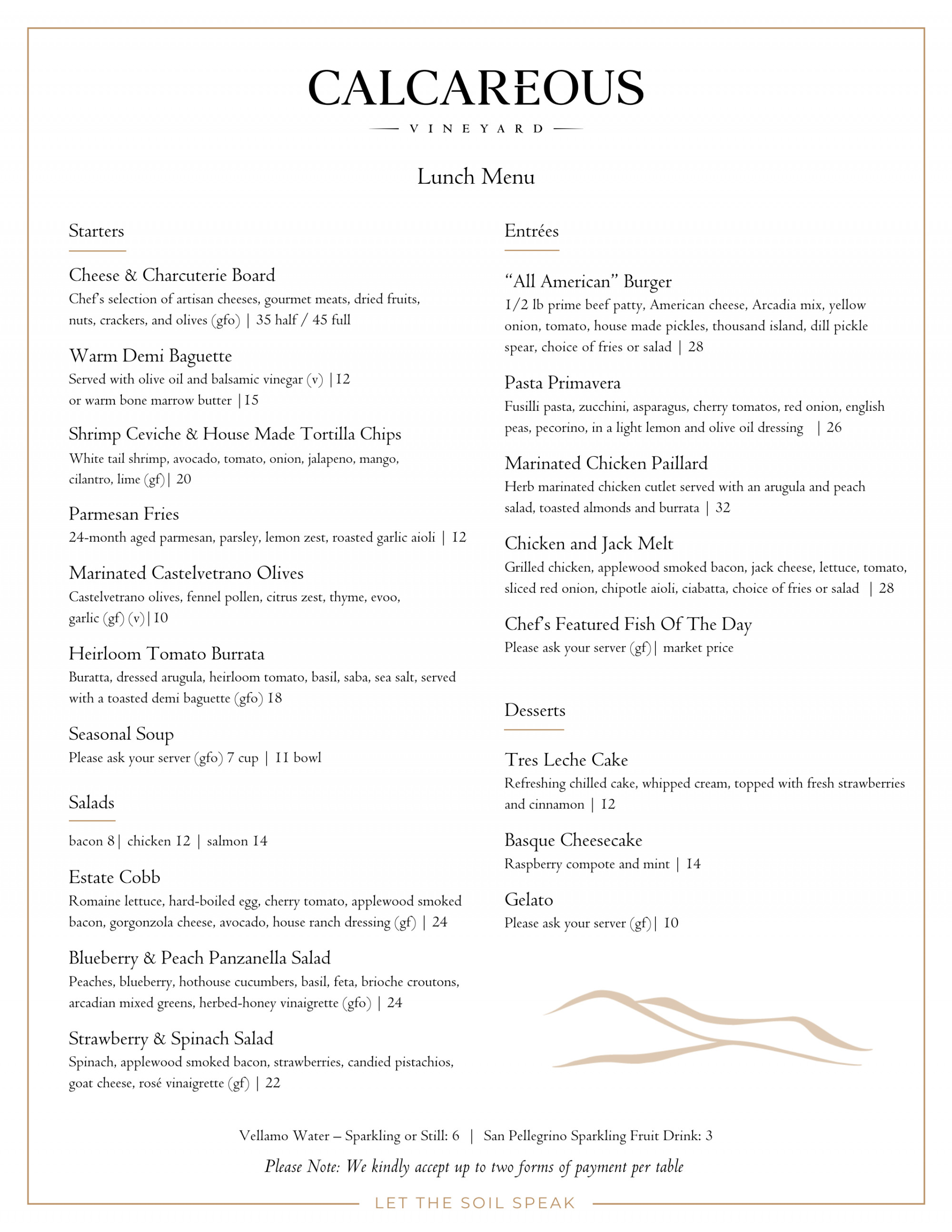 Seasonal Wine Pairing Menu