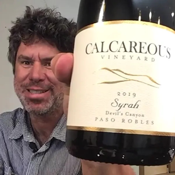 Jason Joyce holding 2019 Devil's Canyon Syrah